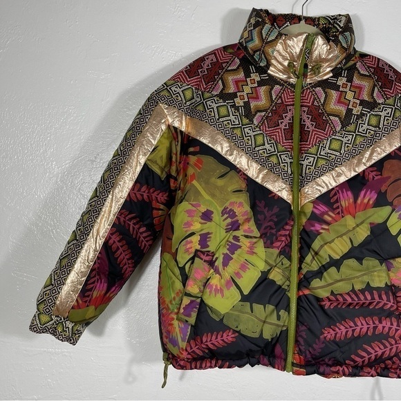 FARM Rio Tropical Rauti Metallic Revers Puffer Jacket Sz - Medium $300 SOLD OUT - Picture 6 of 16